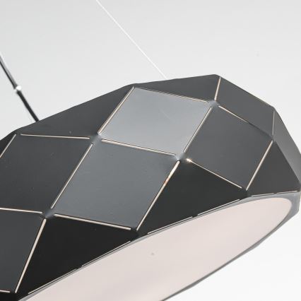 Lampadario a sospensione con cavo REUS, 3x E27/40W/230V, Ø 47 cm, nero