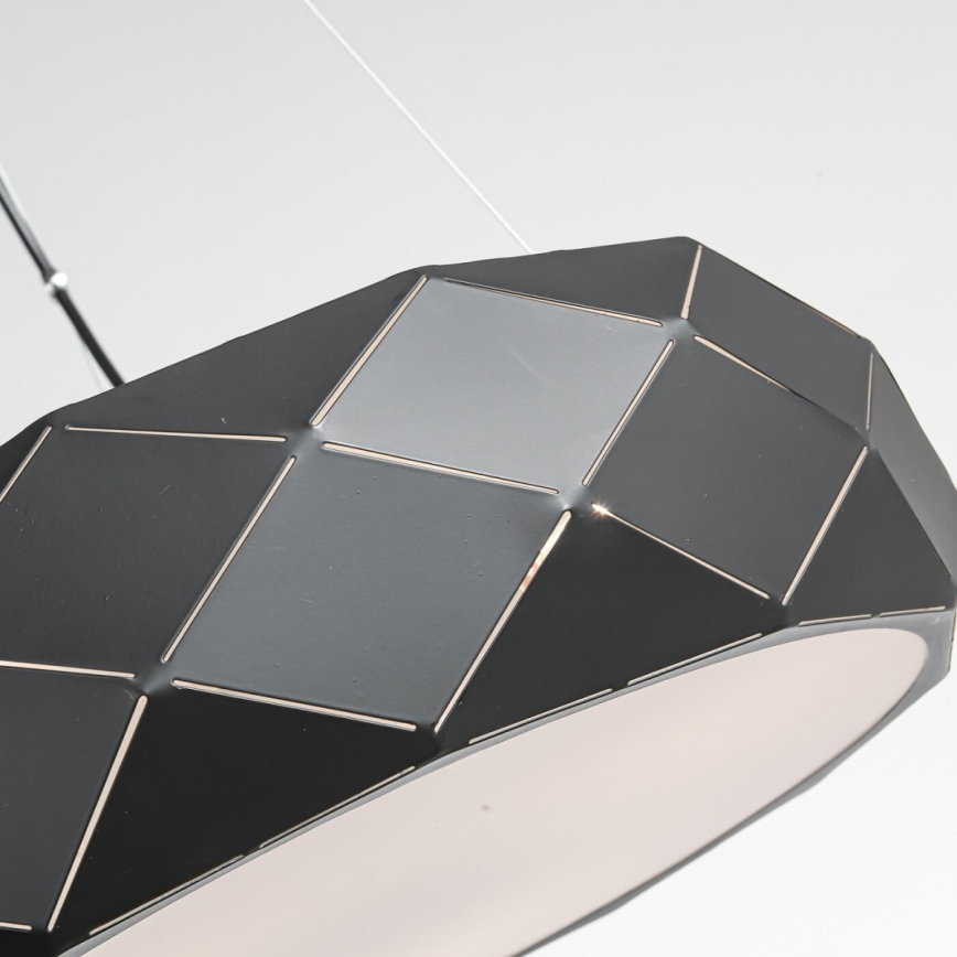Lampadario a sospensione con cavo REUS, 3x E27/40W/230V, Ø 47 cm, nero