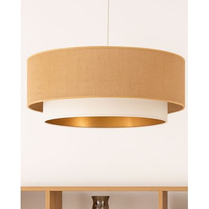 Lampadario a sospensione con cavo SARTA 1xE27/60W/230V Ø 45 cm bianco/iuta