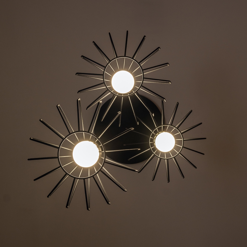 Lampadario a sospensione con cavo SOLANO 3xE27/15W/230V nero/oro