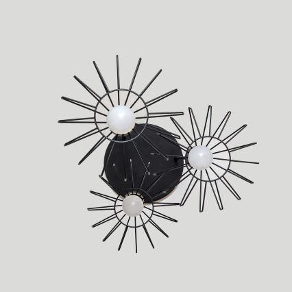 Lampadario a sospensione con cavo SOLANO 3xE27/15W/230V nero/oro