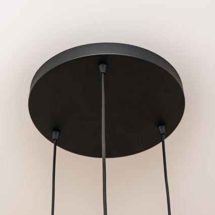 Lampadario a sospensione con cavo SOLANO 3xE27/15W/230V nero/oro