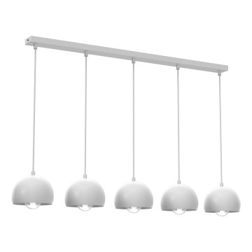 Lampadario a sospensione con cavo SOOL 5xE27/15W/230V, bianco