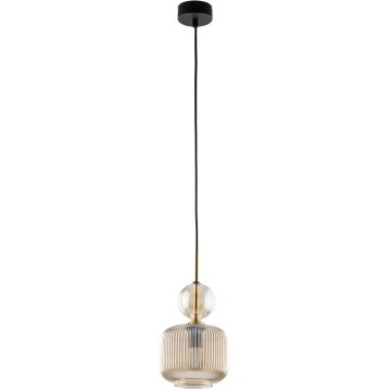Lampadario a sospensione con cavo SOPHIA 1xE14/10W/230V nero/beige fumé