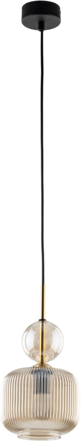 Lampadario a sospensione con cavo SOPHIA 1xE14/10W/230V nero/beige fumé