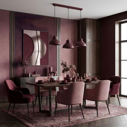 Lampadario a sospensione con cavo SVEN 3xE27/15W/230V bordeaux