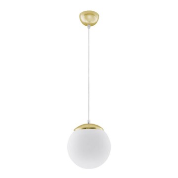Lampadario a sospensione con cavo TOYA 1xE27/60W/230V Ø 20 cm bianco/oro