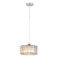 Lampadario a sospensione con cavo VETRO 1xE27/60W/230V cromo lucido