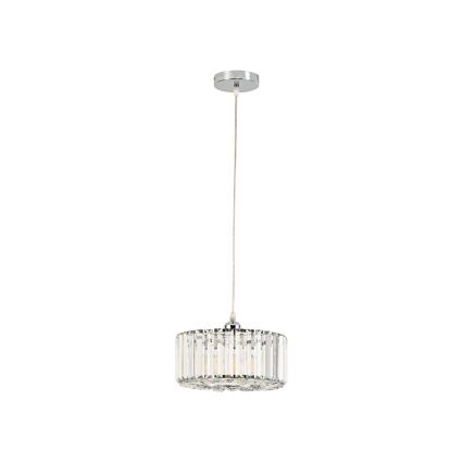 Lampadario a sospensione con cavo VETRO 1xE27/60W/230V cromo lucido