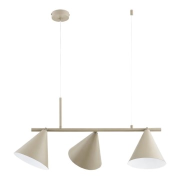 Lampadario a sospensione con cavo ZELTA 3xE27/15W/230V beige