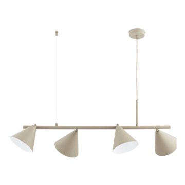Lampadario a sospensione con cavo ZELTA 4xE27/15W/230V beige