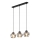 Lampadario a sospensione con cavo ZULIA 3xE27/15W/230V, nero/nero fumé