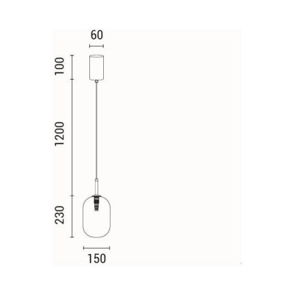 Lampadario a sospensione con filo 1xE14/25W/230V marrone pr. 15 cm