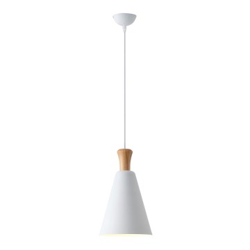 Lampadario a sospensione con filo 1xE27/15W/230V bianco diametro 20 cm