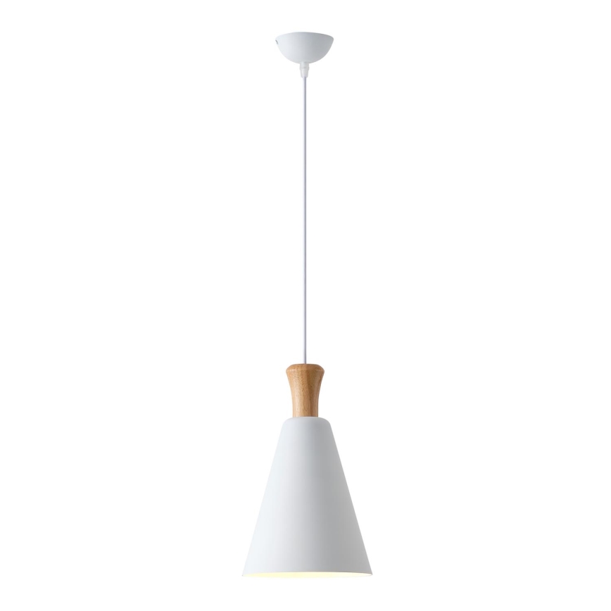 Lampadario a sospensione con filo 1xE27/15W/230V bianco diametro 20 cm