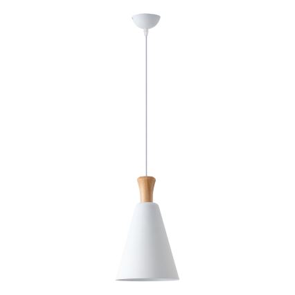 Lampadario a sospensione con filo 1xE27/15W/230V bianco diametro 20 cm
