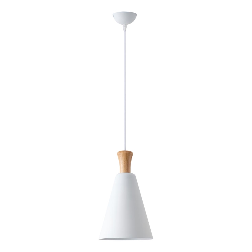 Lampadario a sospensione con filo 1xE27/15W/230V bianco diametro 20 cm