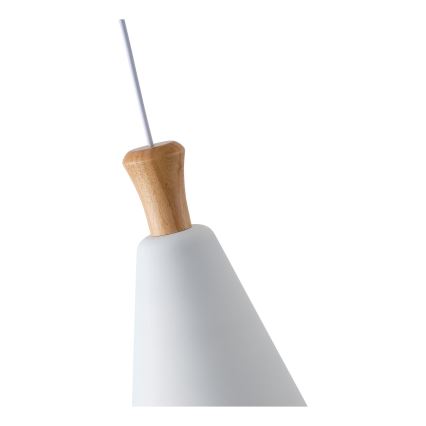 Lampadario a sospensione con filo 1xE27/15W/230V bianco diametro 20 cm