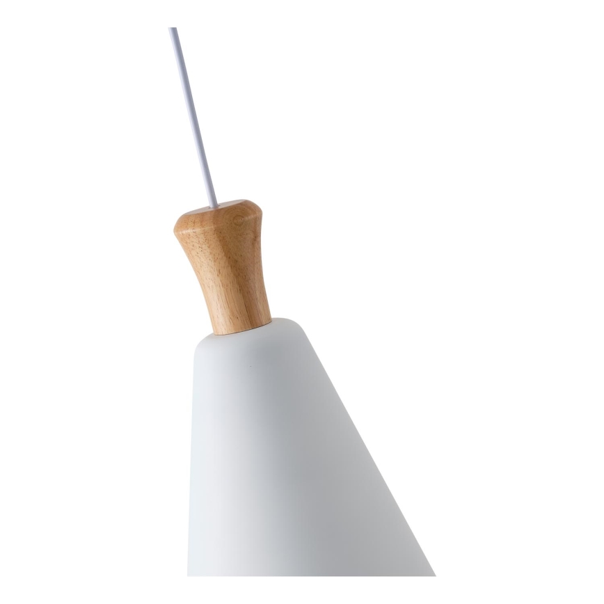 Lampadario a sospensione con filo 1xE27/15W/230V bianco diametro 20 cm