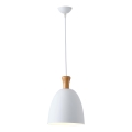 Lampadario a sospensione con filo 1xE27/15W/230V bianco diametro 23 cm