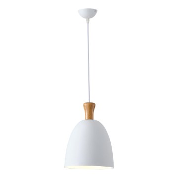 Lampadario a sospensione con filo 1xE27/15W/230V bianco diametro 23 cm