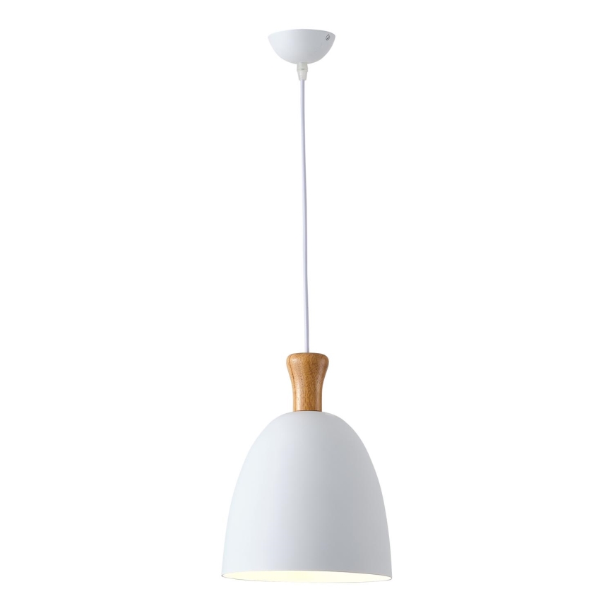 Lampadario a sospensione con filo 1xE27/15W/230V bianco diametro 23 cm