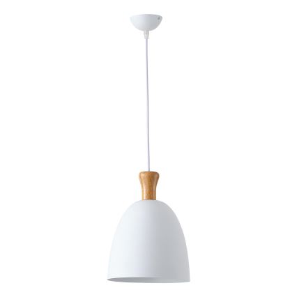 Lampadario a sospensione con filo 1xE27/15W/230V bianco diametro 23 cm