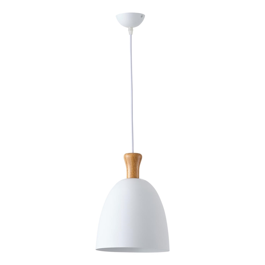 Lampadario a sospensione con filo 1xE27/15W/230V bianco diametro 23 cm