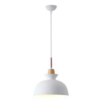 Lampadario a sospensione con filo 1xE27/15W/230V bianco diametro 28 cm