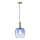 Lampadario a sospensione con filo 1xE27/15W/230V blu/fumé diametro 20 cm