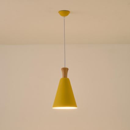 Lampadario a sospensione con filo 1xE27/15W/230V giallo diametro 20 cm
