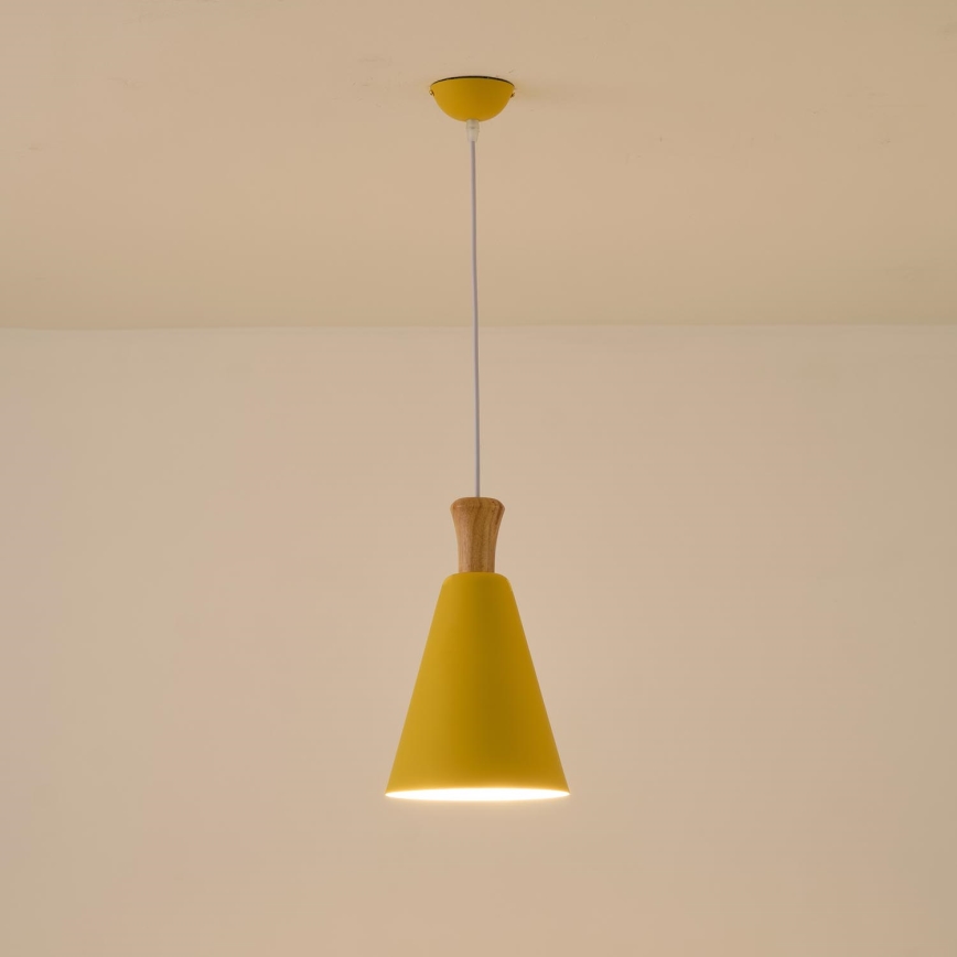 Lampadario a sospensione con filo 1xE27/15W/230V giallo diametro 20 cm