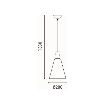 Lampadario a sospensione con filo 1xE27/15W/230V giallo diametro 20 cm