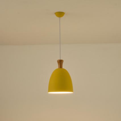 Lampadario a sospensione con filo 1xE27/15W/230V giallo diametro 23 cm