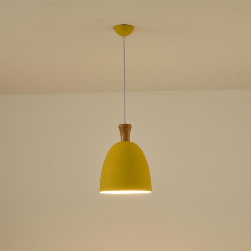 Lampadario a sospensione con filo 1xE27/15W/230V giallo diametro 23 cm