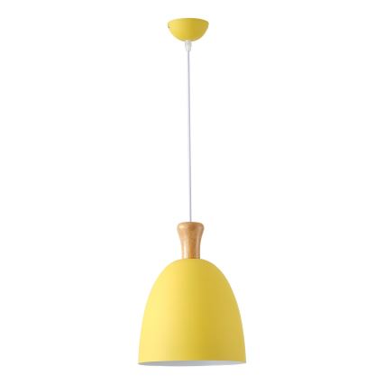 Lampadario a sospensione con filo 1xE27/15W/230V giallo diametro 23 cm