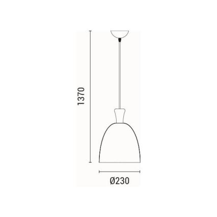 Lampadario a sospensione con filo 1xE27/15W/230V giallo diametro 23 cm