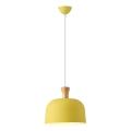 Lampadario a sospensione con filo 1xE27/15W/230V giallo pr. 27 cm