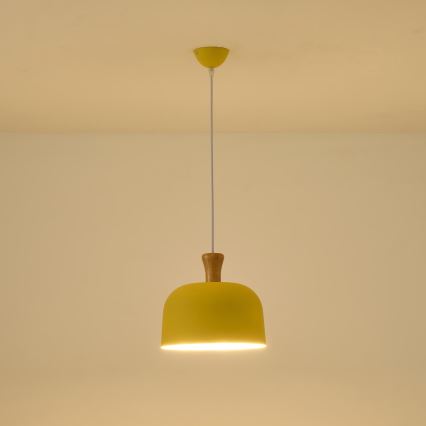 Lampadario a sospensione con filo 1xE27/15W/230V giallo pr. 27 cm