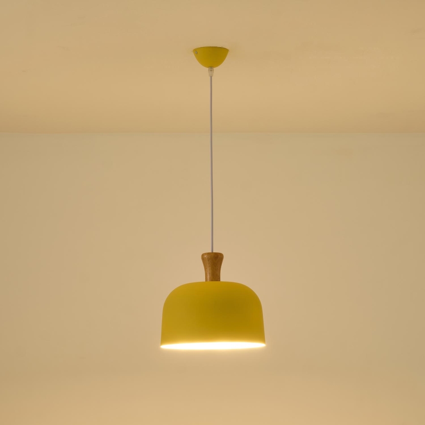 Lampadario a sospensione con filo 1xE27/15W/230V giallo pr. 27 cm