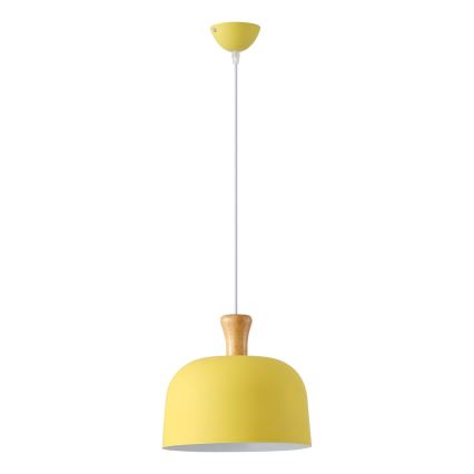 Lampadario a sospensione con filo 1xE27/15W/230V giallo pr. 27 cm