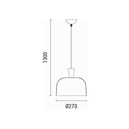 Lampadario a sospensione con filo 1xE27/15W/230V giallo pr. 27 cm
