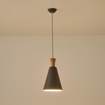 Lampadario a sospensione con filo 1xE27/15W/230V grigio diametro 20 cm