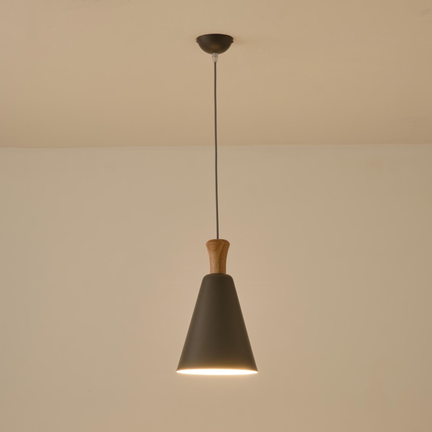 Lampadario a sospensione con filo 1xE27/15W/230V grigio diametro 20 cm