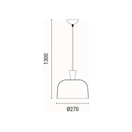 Lampadario a sospensione con filo 1xE27/15W/230V grigio diametro 27 cm