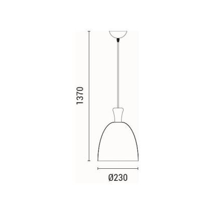 Lampadario a sospensione con filo 1xE27/15W/230V nero diametro 23 cm