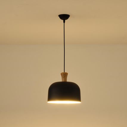 Lampadario a sospensione con filo 1xE27/15W/230V nero diametro 27 cm