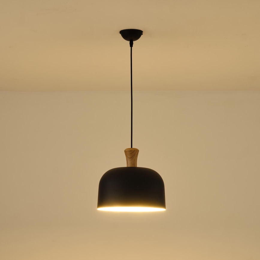 Lampadario a sospensione con filo 1xE27/15W/230V nero diametro 27 cm