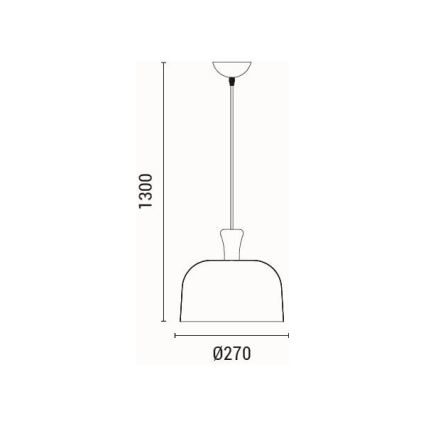 Lampadario a sospensione con filo 1xE27/15W/230V nero diametro 27 cm