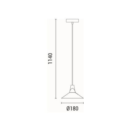 Lampadario a sospensione con filo 1xE27/15W/230V nero